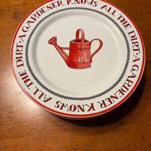 Red Watering Can Decorative Plate